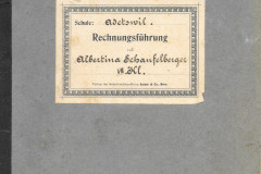 Schulheft von Albertina Schaufelberger, 7. Kl.: Rechnungsführung, Deckblatt