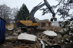 Abbruch kath. Pfarrhaus 2023.