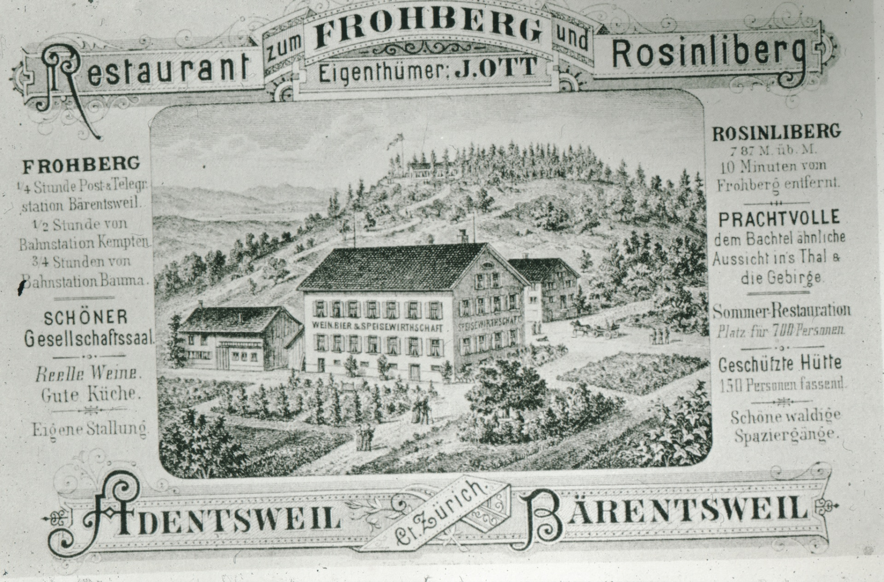 Gasthof Frohberg Adetswil, Reklame