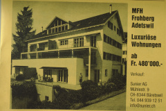 Frohberg, Wohnungen statt Gasthof, Inserat BäriPost