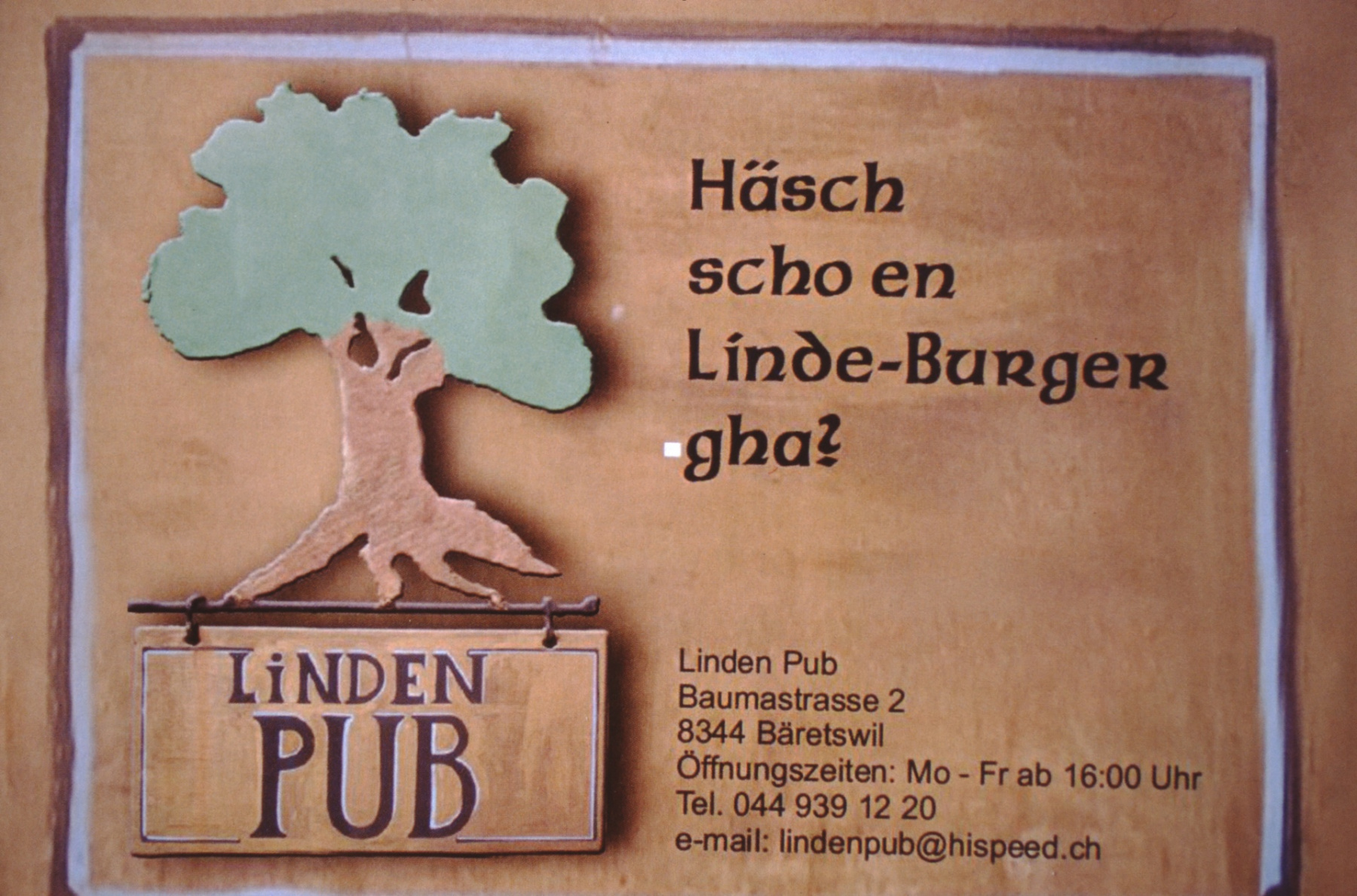 Restaurant Linde, Linden Pub, Broschüre Fasnacht Bäretswil