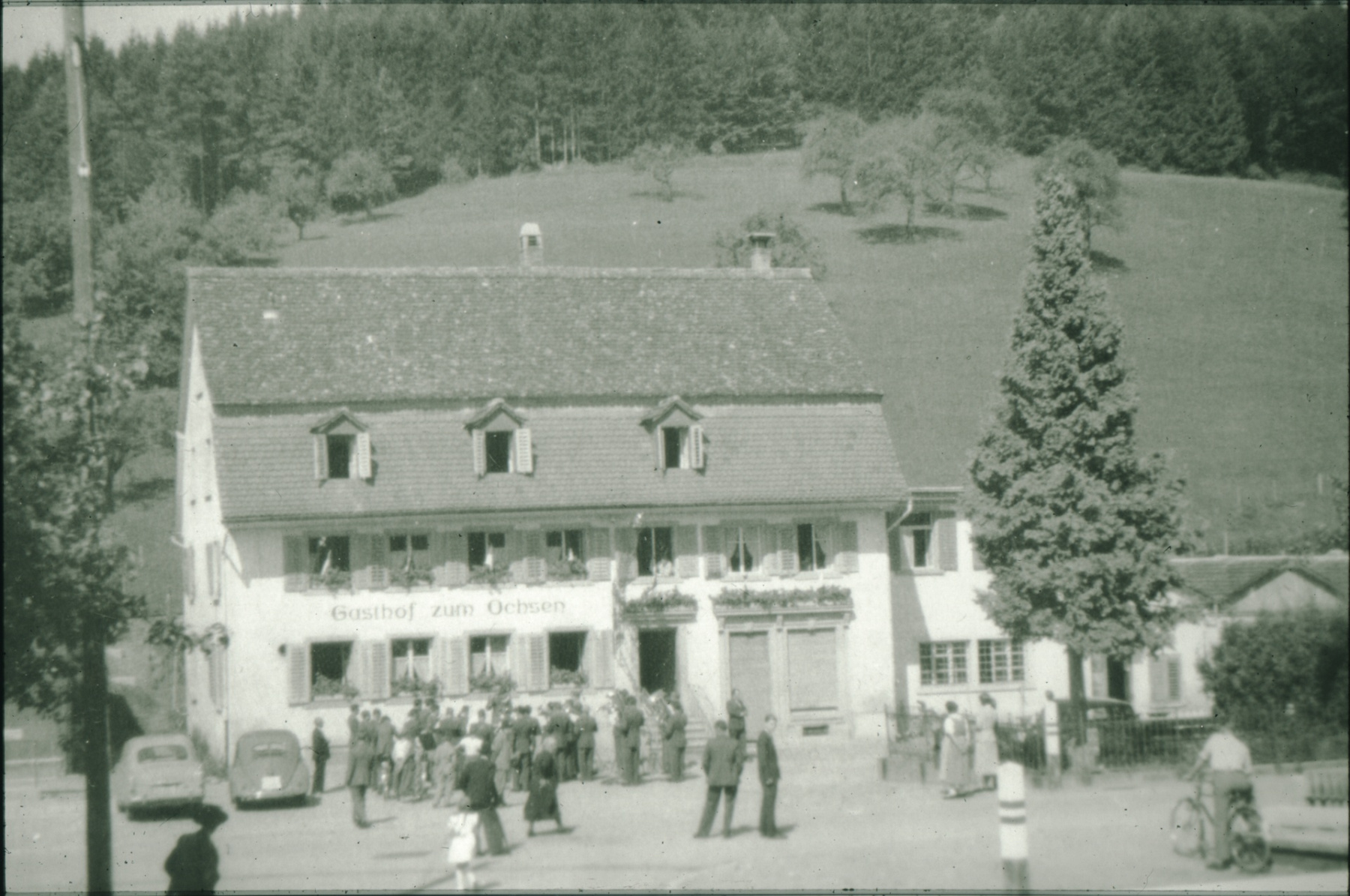 Gasthof und Metzgerei Ochsen, anlässlich Schulhauseinweihung Okt.1952