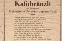 Restaurant Ochsen, Einladung zum Kafichränzli, Inserat von Sophie Berger