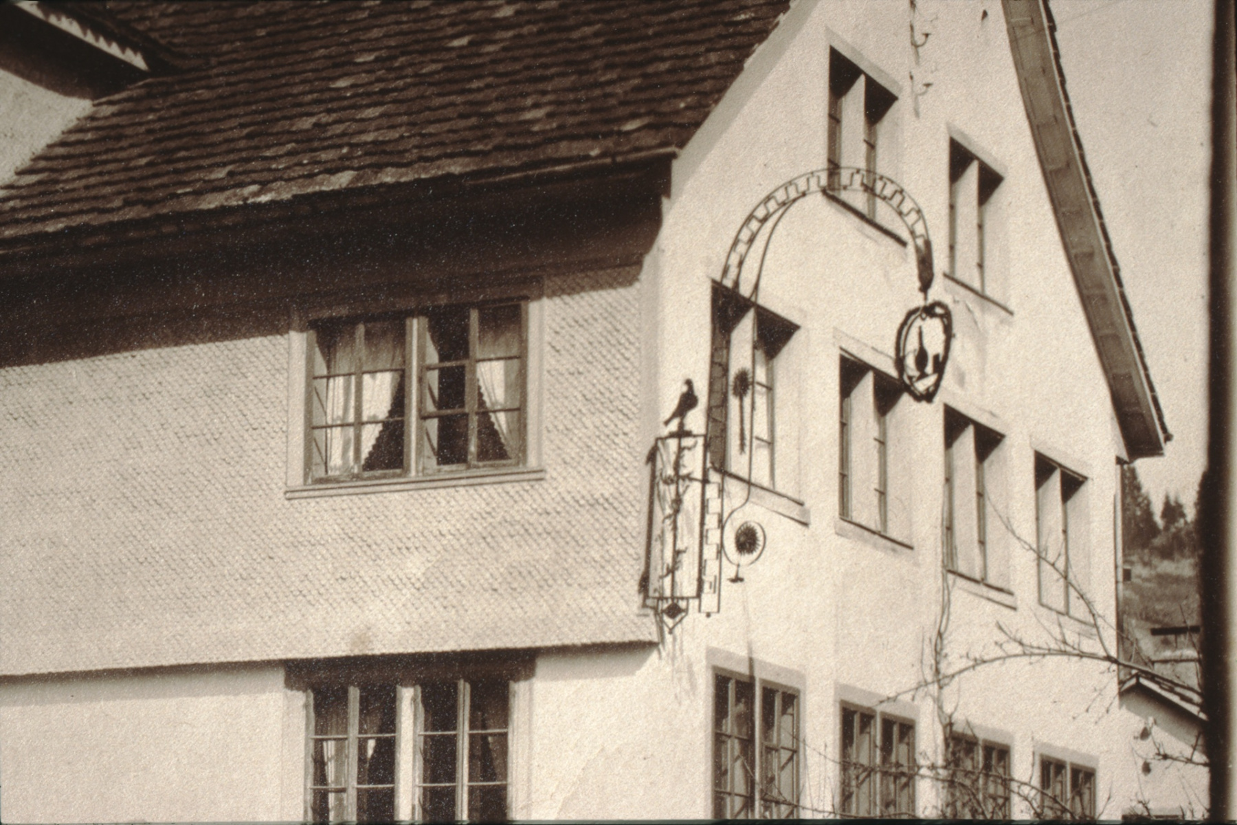 Restaurant Walder resp. Pilatusblick, Detail mit Wirtshausschild