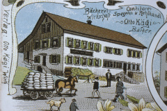 Ansichtskarte Bettswil, Wirtschaft, Spezerei und Mehlhandel, Otto Kägi, Bäcker (in Mittelbettswil, Bäckerei brennt 1911 ab)