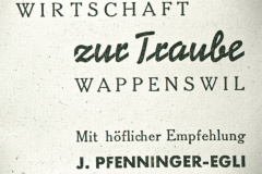 Restaurant Traube Wappenswil, Inserat ZO, Verbandsskirennen Bäretswil, 8.-9.Feb.1936