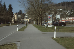 Ende Bahnhofstr., Blick Rtg. Lettenkreuzung mit kath. Kirche, Sek.Schulhaus