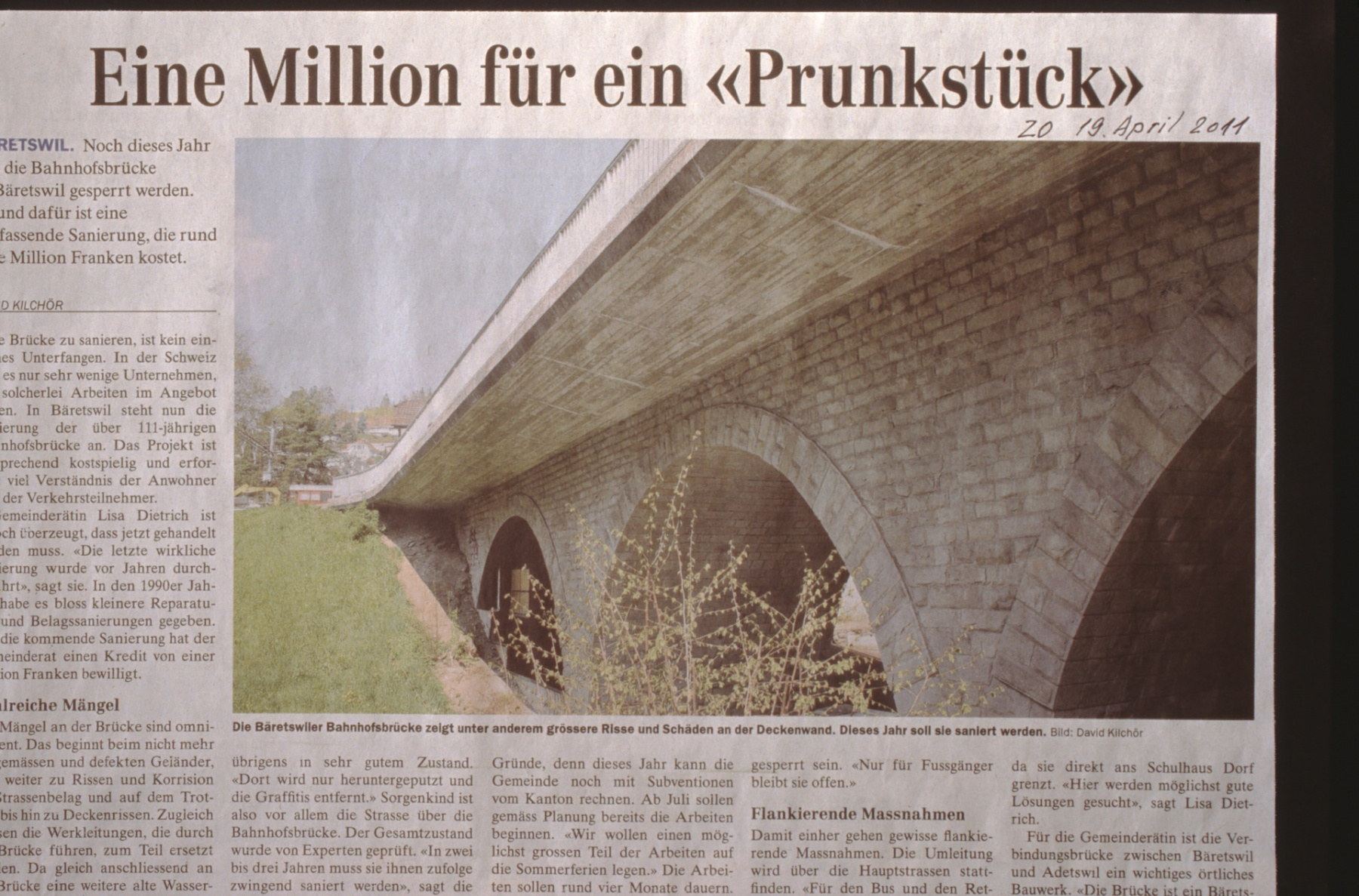Bahnhofbrücke «Eine Million für ein Prunkstück»