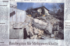 Baubeginn für Mehrzweckhalle Baubeginn für Mehrzweckhalle
