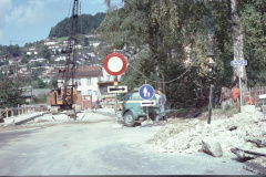 Vorbereitung der Bahnhofbrücke. Der Aemet ist schon weitgehend überbaut.