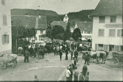 Viehmarkt auf dem Dorfplatz