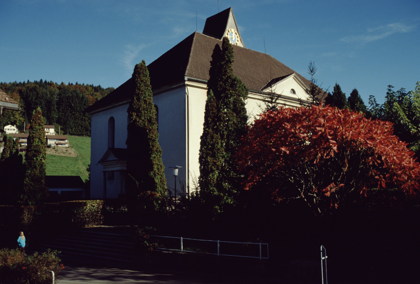 Ref. Kirche von Haus Schaufelberger aus