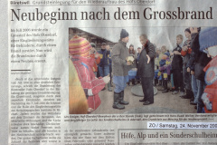 ZO - Nach Grossbrand Neubeginn