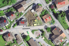 Pfarrhausstr. TelSearch mit HausNr. K= Kirche, KGH = KirchGemeindeHaus, 4b = Jugendhaus, 5 = Pfarrhaus