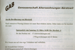 BäriPost. Spatenstich für Alterssiedlung