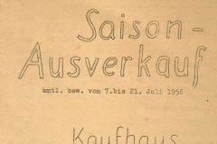 Kaufhaus Wegmüller Saisonausverkauf