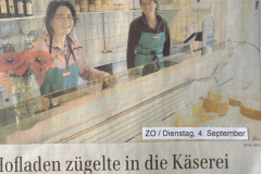 ZO. Hofladen zügelt in die Käserei