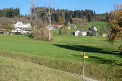 vlnr Bürgliweid, dahinter Heilpad. Institut St. Michael mit Annexbauten, Binz