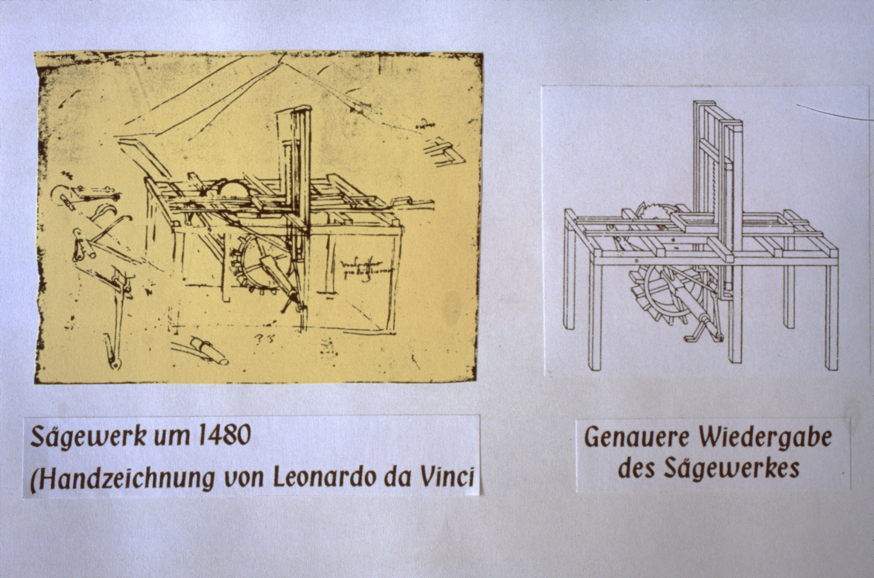 Diaschau 1, Sägewerk von 1400 Handzeichnung Leonardo da Vinci