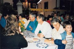 Brunnenfest 1987, Georg Mathis, Hans u. Elsbeth Kägi mit Sohn Richard