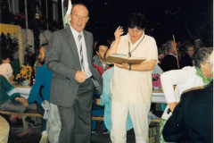 Brunnenfest 1987, Emil Heusser (Präsident Brunnengen.) und Liselotte Forster