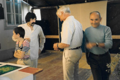 Brunnenfest 1987, Angelo Brun del Re mit Dominik, Hans Kaiser und Armin Graf