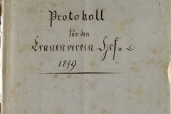 Frauenverein Hof, Protokollbuch 1, Titelseite 1879
