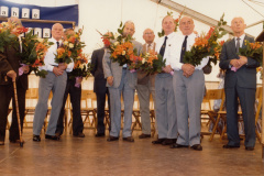 150-Jahre 1985. Veteranen: Walter Egolf, nn, nn, Ernst Knecht, nn, Ruedi Sütterlin, Otto Walder, Hans Brunner.