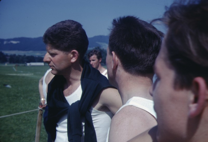 Eidg. Turnfest 1967 Bern. Ernst Bachmann, ??, Röbi Rüegg