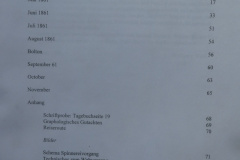 Tagebuch von Adolf Guyer, Reisetagebuch No V, März 1861 / Dez. 1861, Inhalt