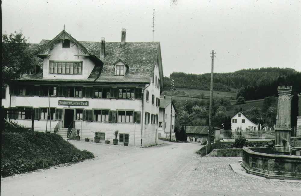 Schulhausstr. Restaurant Zur Alten Post Mai 1935, geschlossen 1945