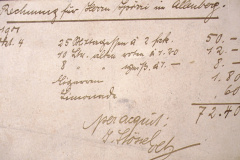 Gasthof Bären, Rechnung für Herrn Spörri, Allenberg