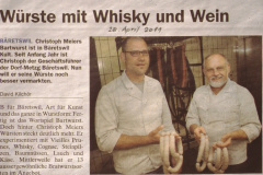 Würste mit Whisky und Wein