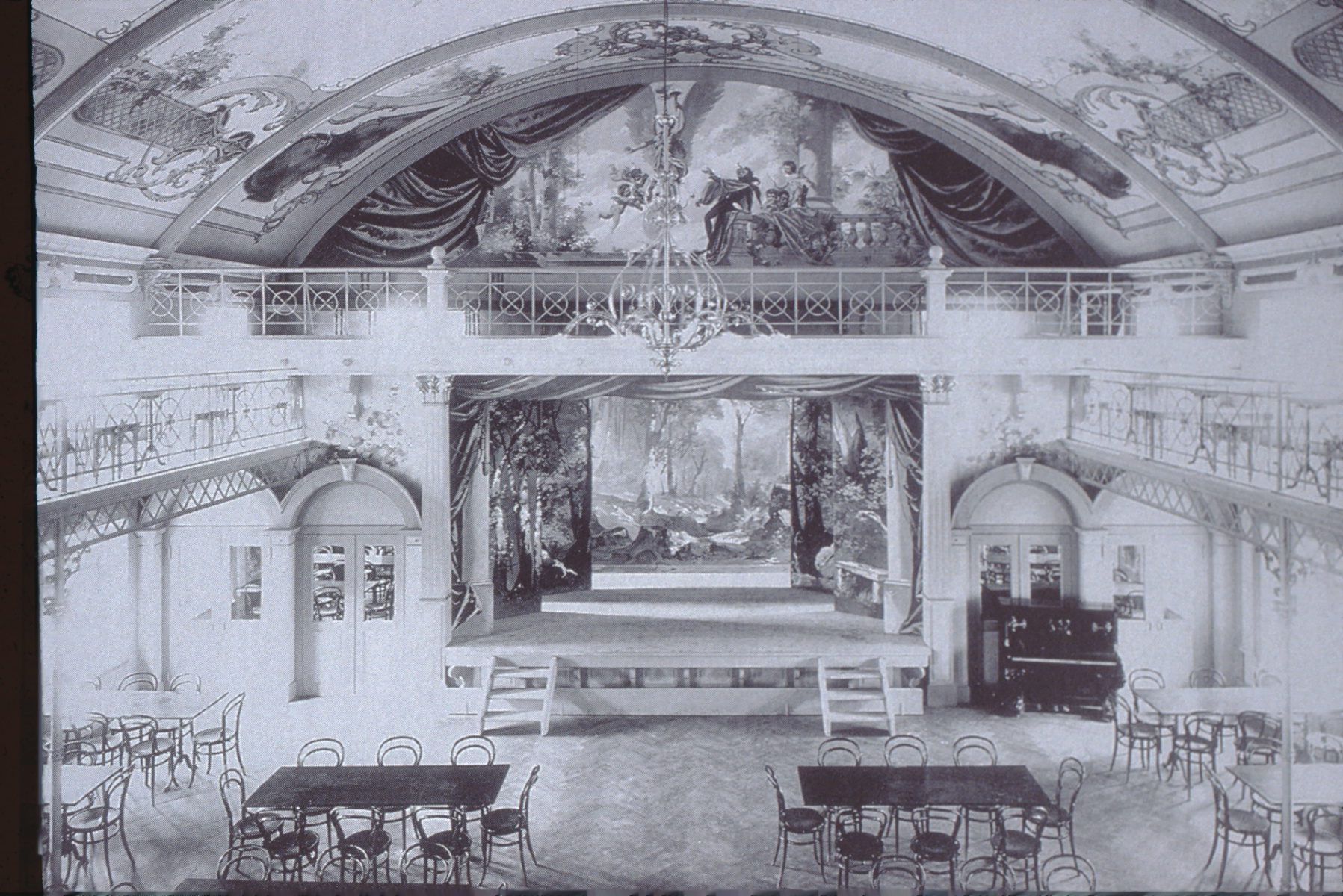 UeBB. Saal im Hotel Bachtel (abgebrannt). Hier fand am 30.05.1901 bei der Eröffnungsfeier das Bankett statt.