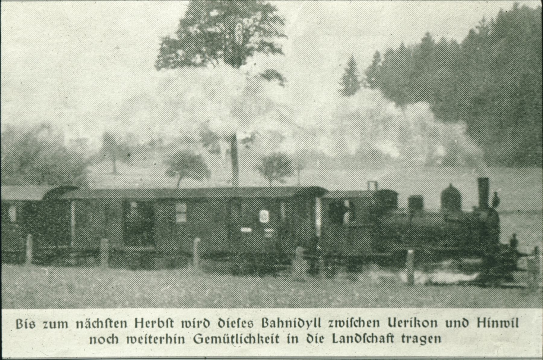 UeBB. Zeitungsausschnitt Zug mit Lok Nr. 6