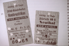 UeBB. Billette Stadelhofen-Hombrechtikon- Zürich HB-Neuthal