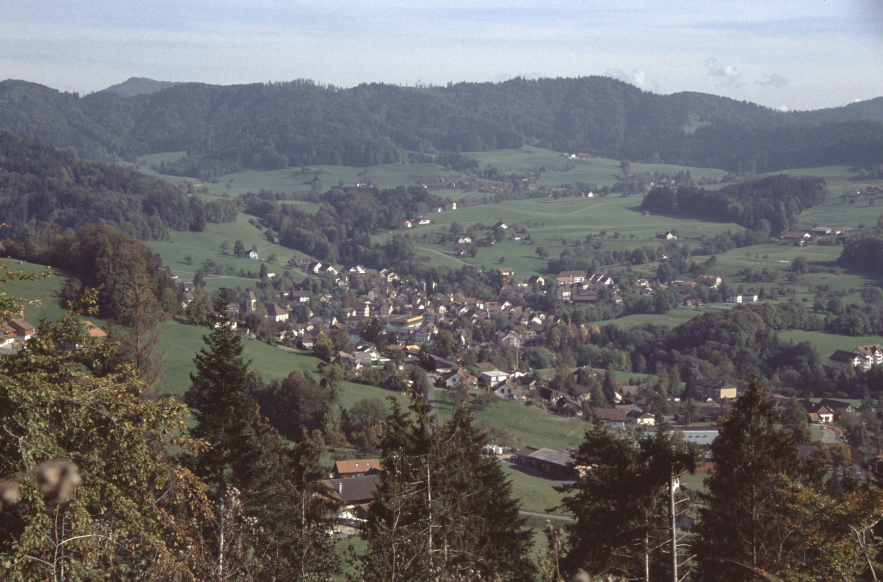 Blick vom Ebnerberg aufs Dorf (gute Sicht dank Lothar Sturm vom 25. Dez. 1999!)