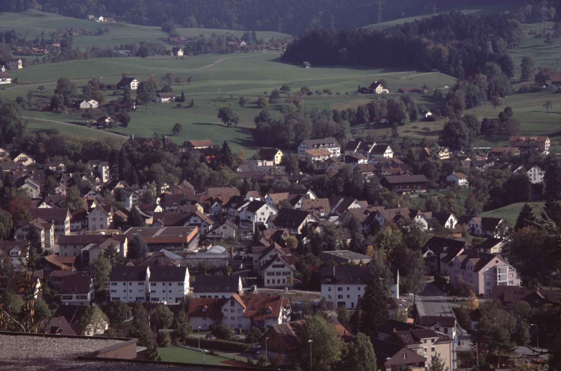 Oberhalb Tödistr, Blick auf Dorfzentrum, Oberdorf