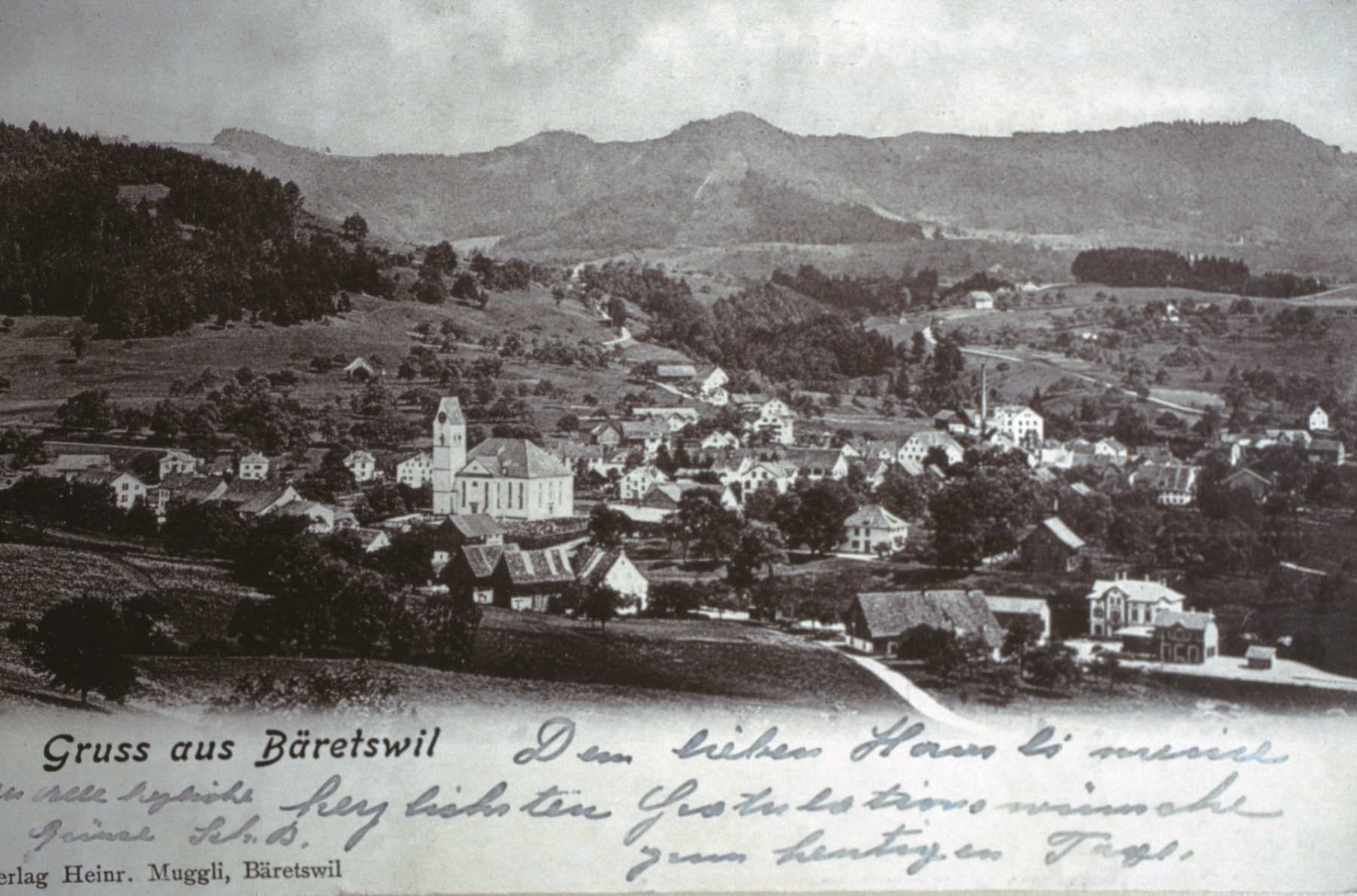 Ansicht Dorf (ohne Bahnhofbrücke: Aufnahme vor 1902)
