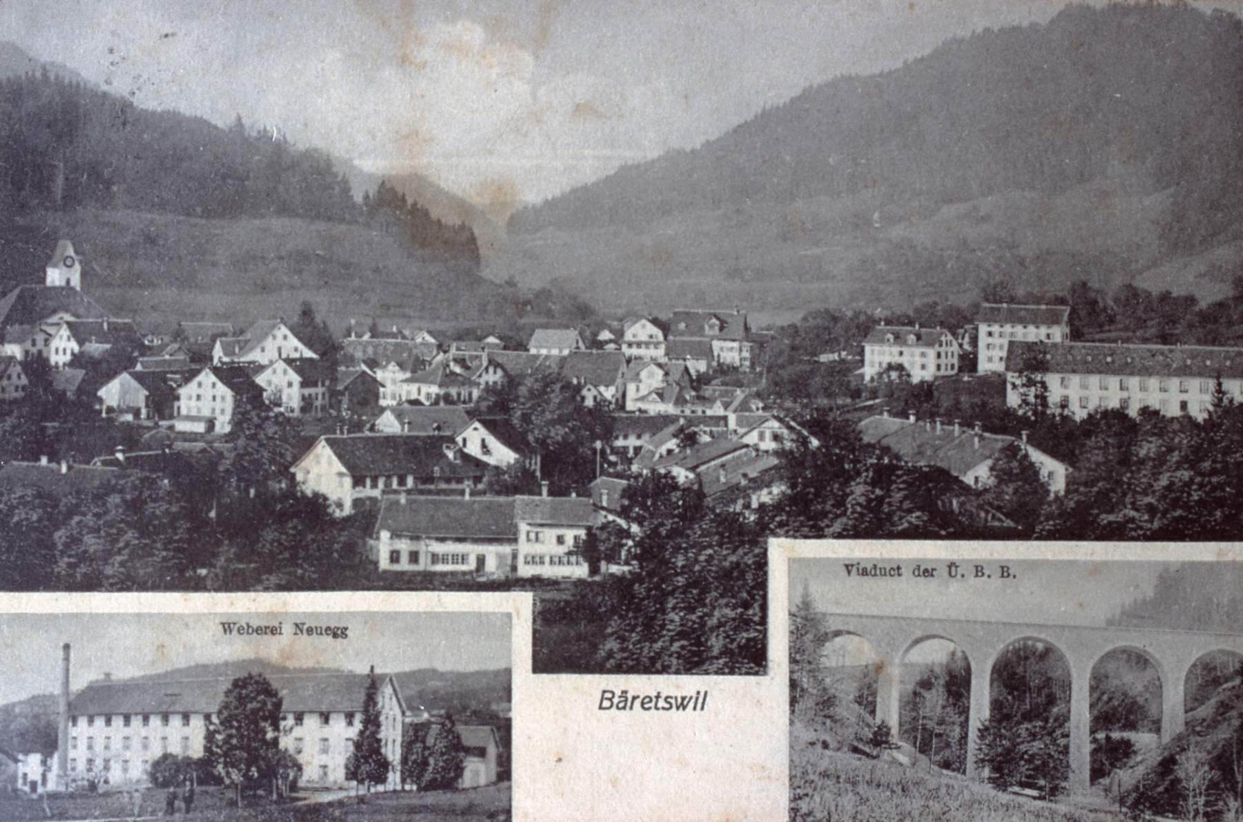 Postkarte Bäretswil, von Steinweid her