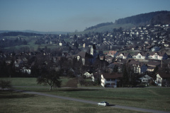 Oberhalb Steigstr, Blick auf Dorf, Aemet, Adetswil