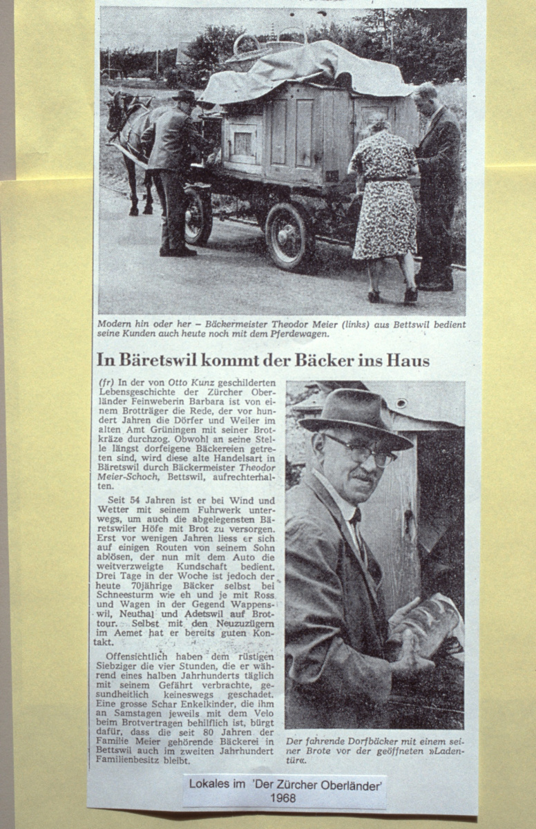 Bäckerei Meier, Artikel im ZO, Bäckermeister Theodor Meier (1898-1982)