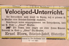 Velociped-Unterricht in Wetzikon