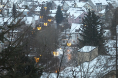 Weihnachtsbeleuchtung 2021, Blick von Glärnischstr. auf Bahnhofstr.