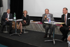 H-P Hulliger,  GV GPV-ZH 2014, Podiumsdiskussion, vl  Hans-Peter Hulliger, Corine Mauch, Martin Graf, Hannes Germann