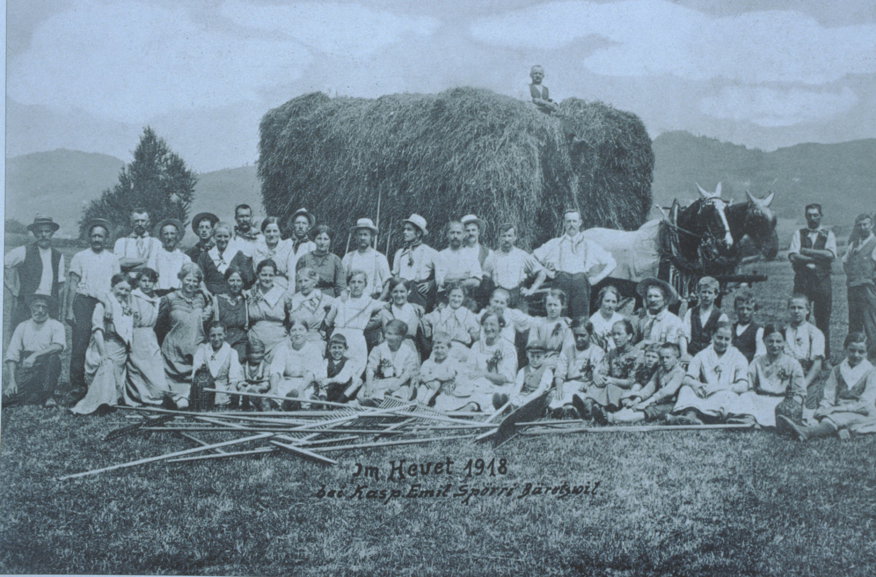 Landwirtschaft, im Heuet 1918, bei Caspar Emil Spörri
