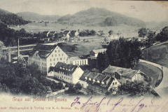 Postkarte Fabrikensemble Neuthal, Blick Richtung Hinterburg, Stollen