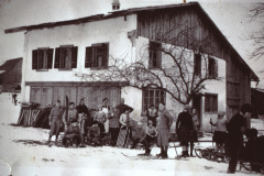 Wappenswil, Skifahrer, Haus, das abgerissen wurde