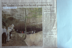 Zeitungsartikel ZO betr. Wiedertäufer