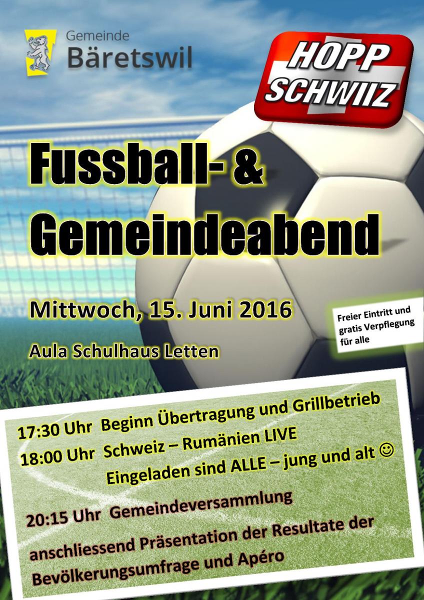 Plakat zur Fussball-GV vom 15.06.2015